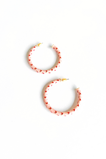 Livvie Patterned Heart Enamel Hoops