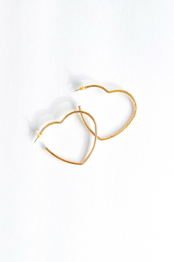 Abby Plated Heart Hoops