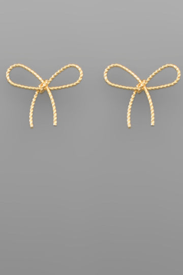 Vega Textured Wire Bow Earrings