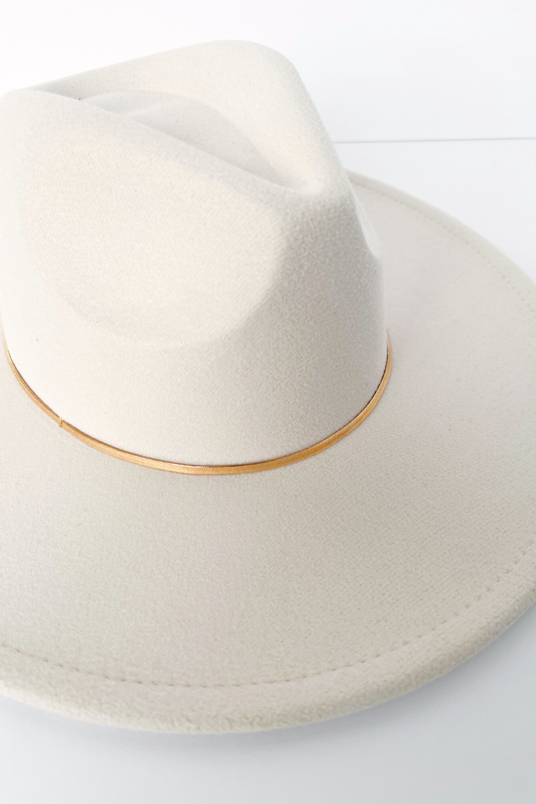 SALE - Janet Gold Trim Felt Fedora