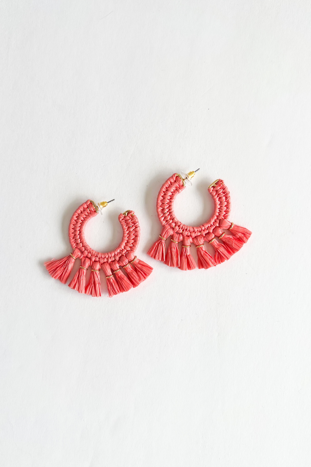 SALE - Nova Raffia Tassel Hoop Earring