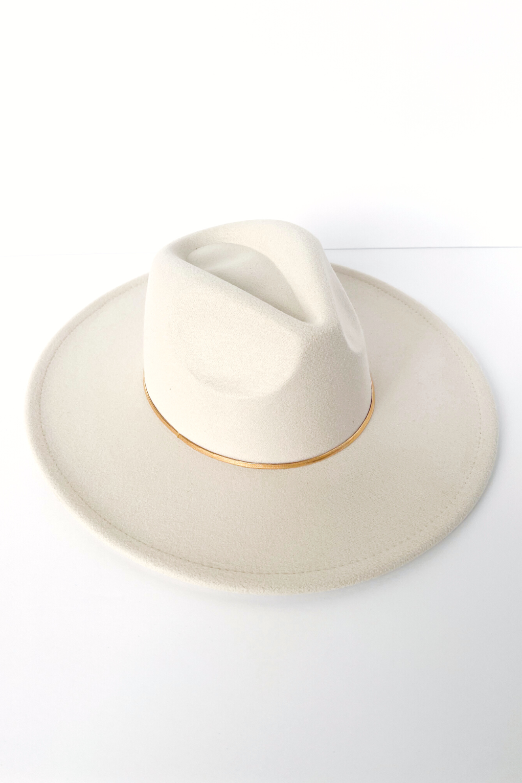 SALE - Janet Gold Trim Felt Fedora