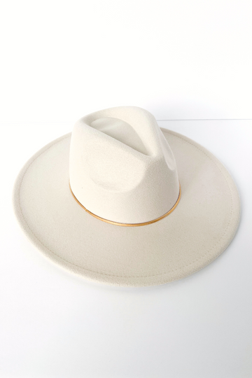 SALE - Janet Gold Trim Felt Fedora