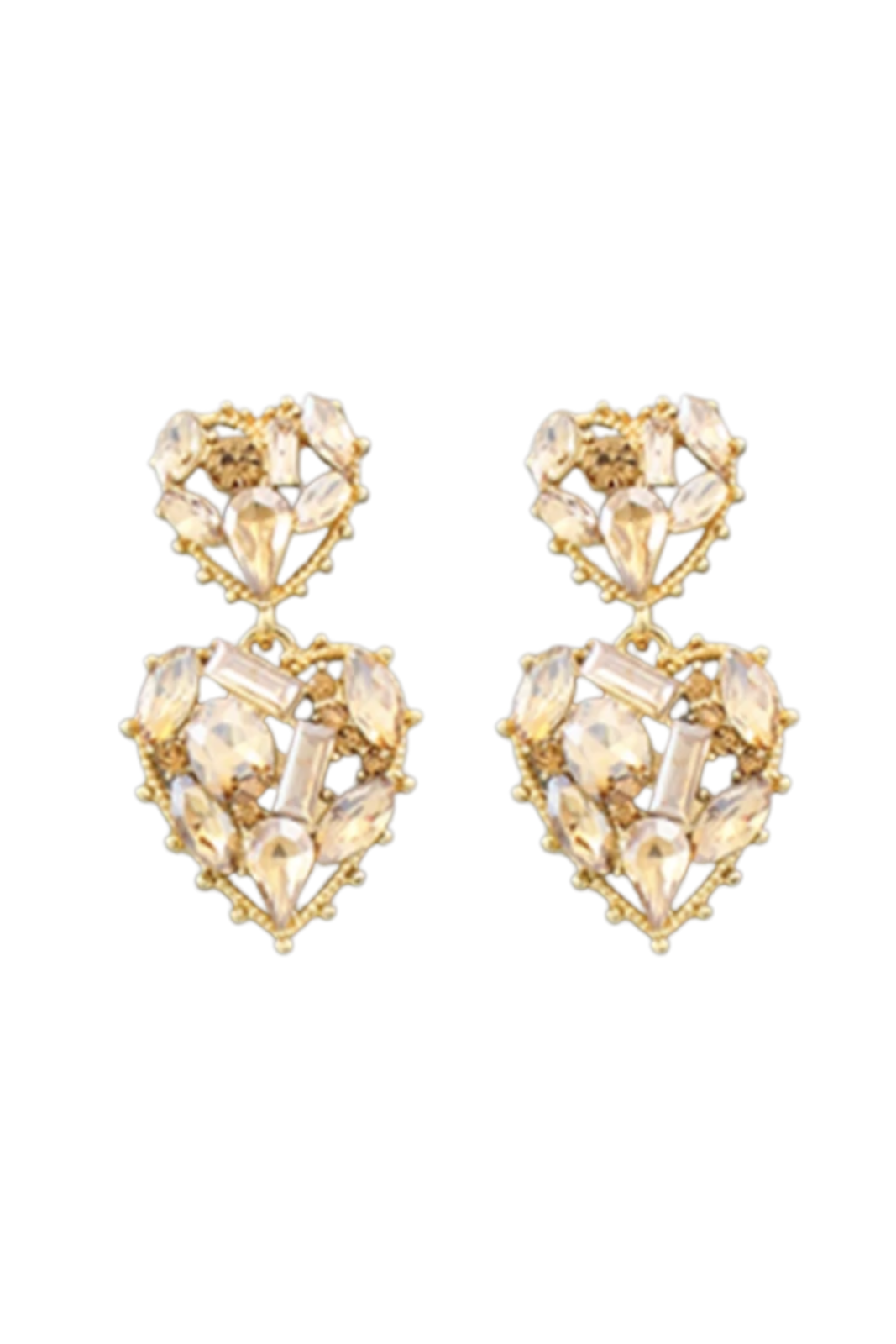 Peyton Jeweled Double Heart Earrings