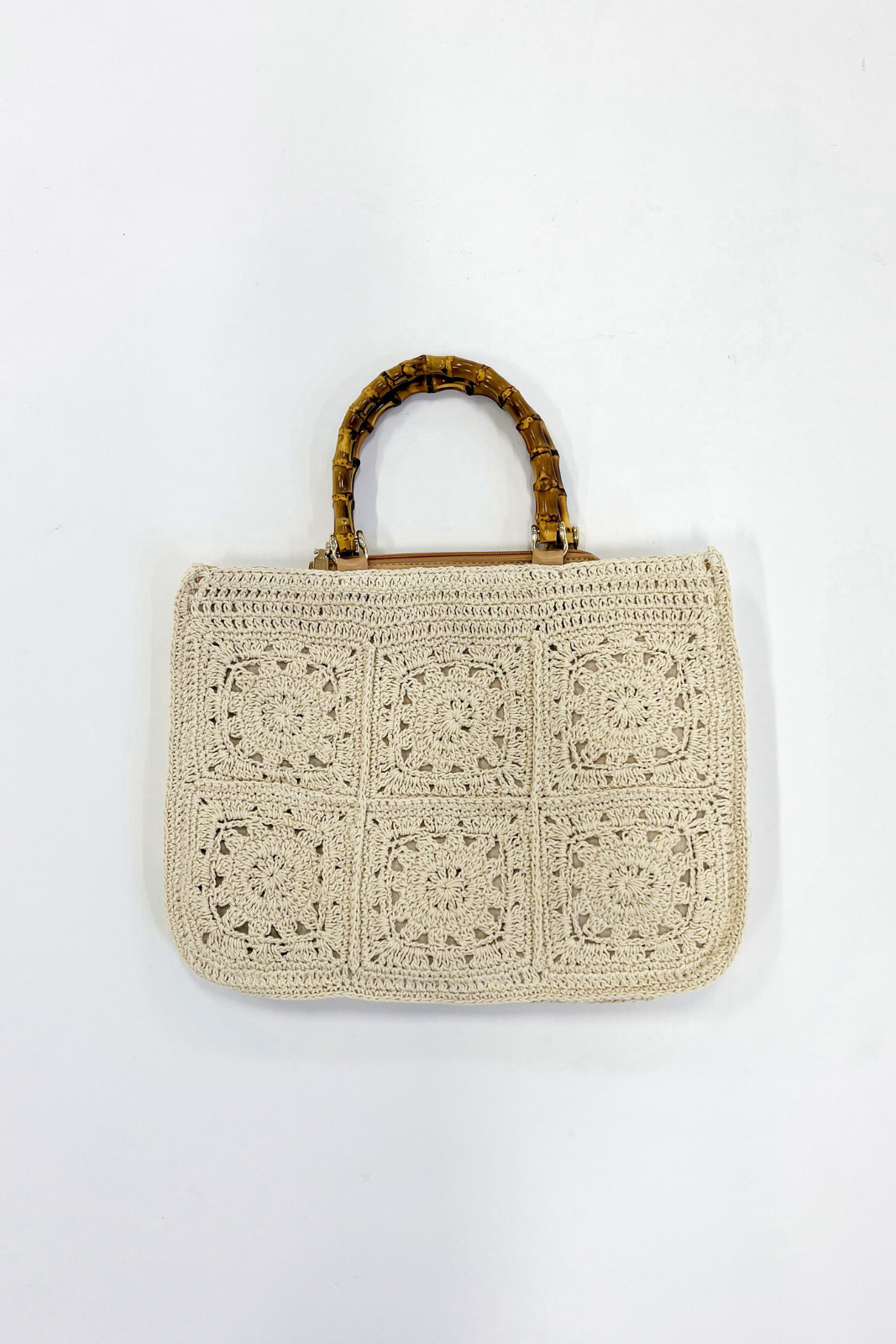 Gina Crochet Bamboo Handle Bag