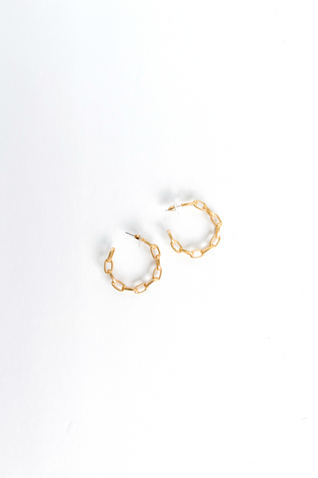 Bella Chain Link Hoop Earrings