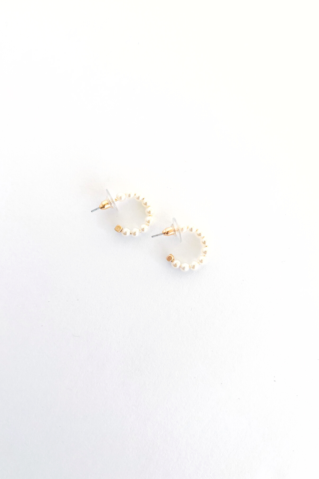 SALE - Sylvie Pearl Beaded Hoop Earrings