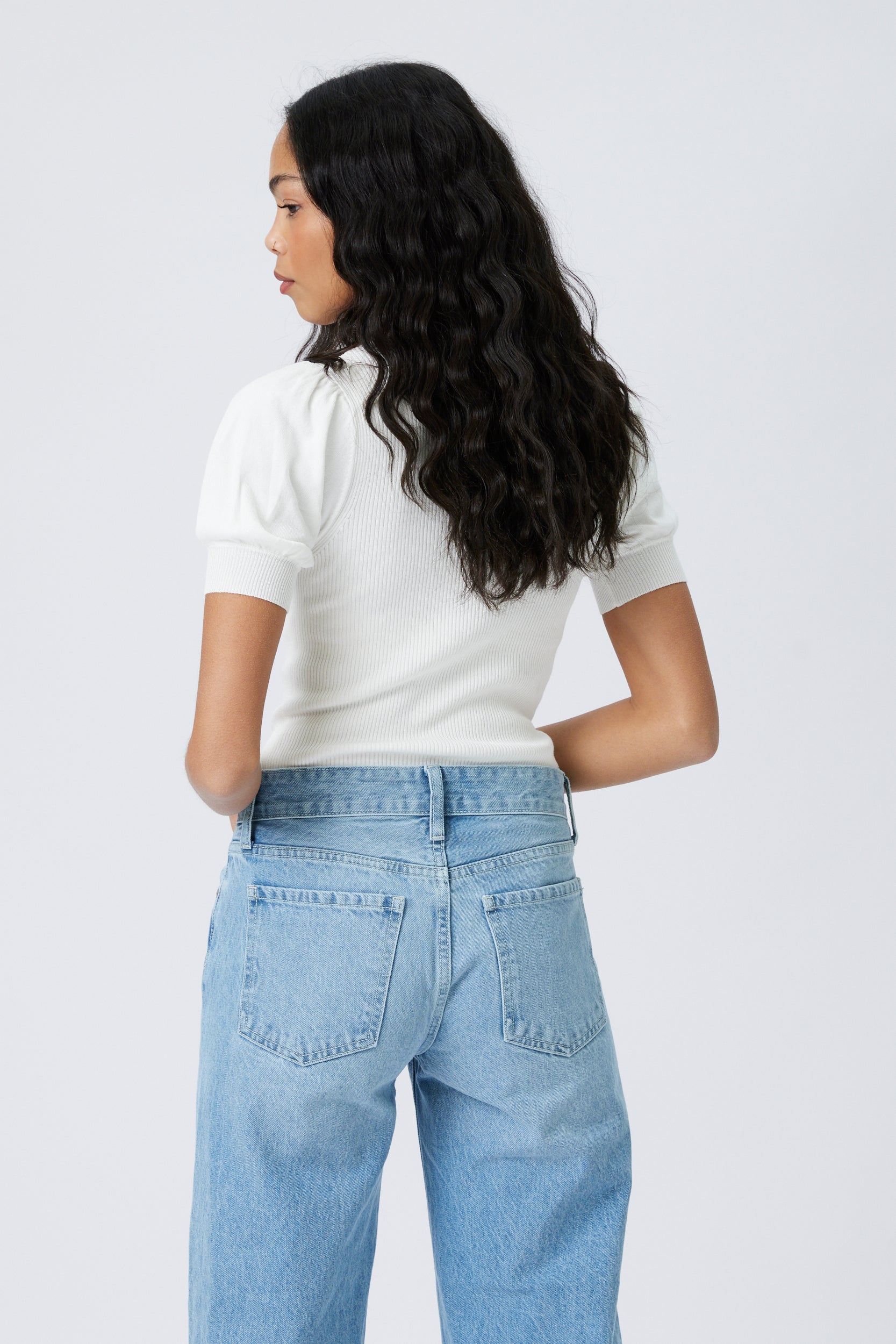 SALE - Baxter Ribbed Puff Sleeve Knit Top