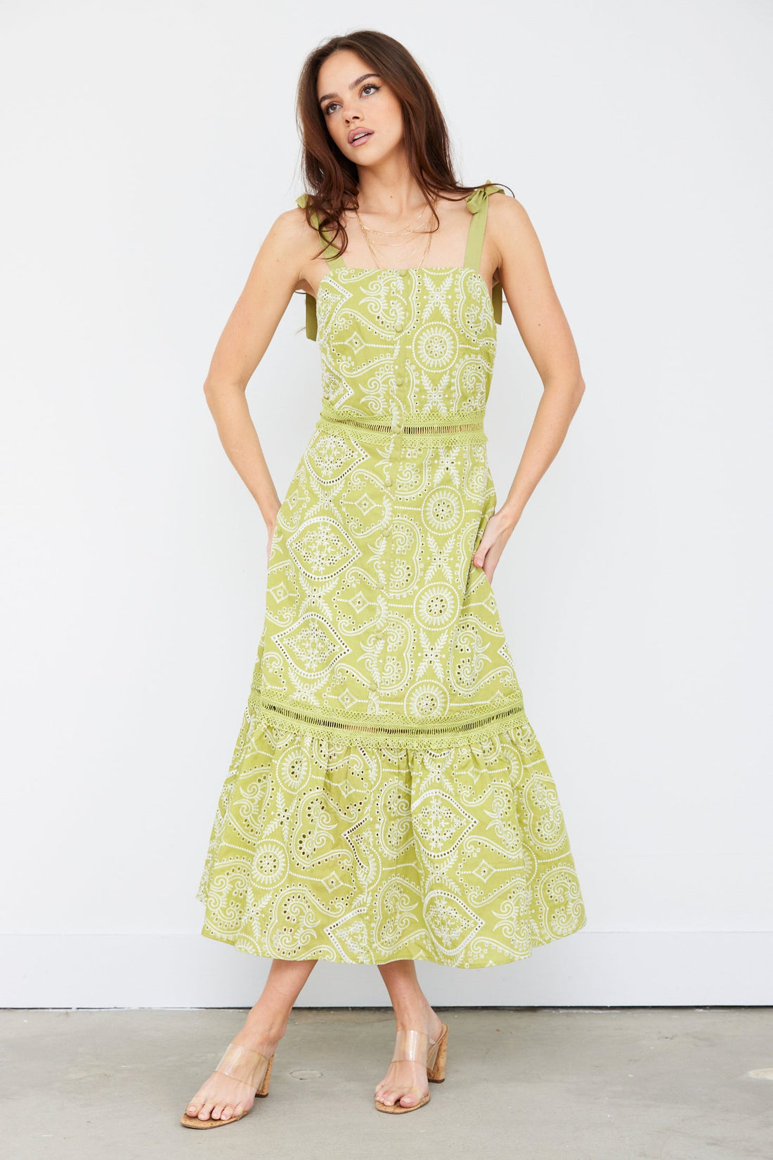 SALE - Chiara Eyelet Midi Dress