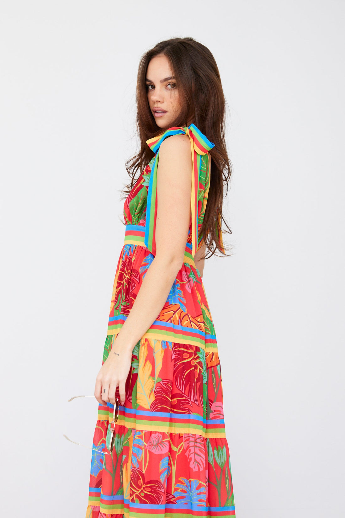 SALE - Arron Printed V-neck Maxi Dress