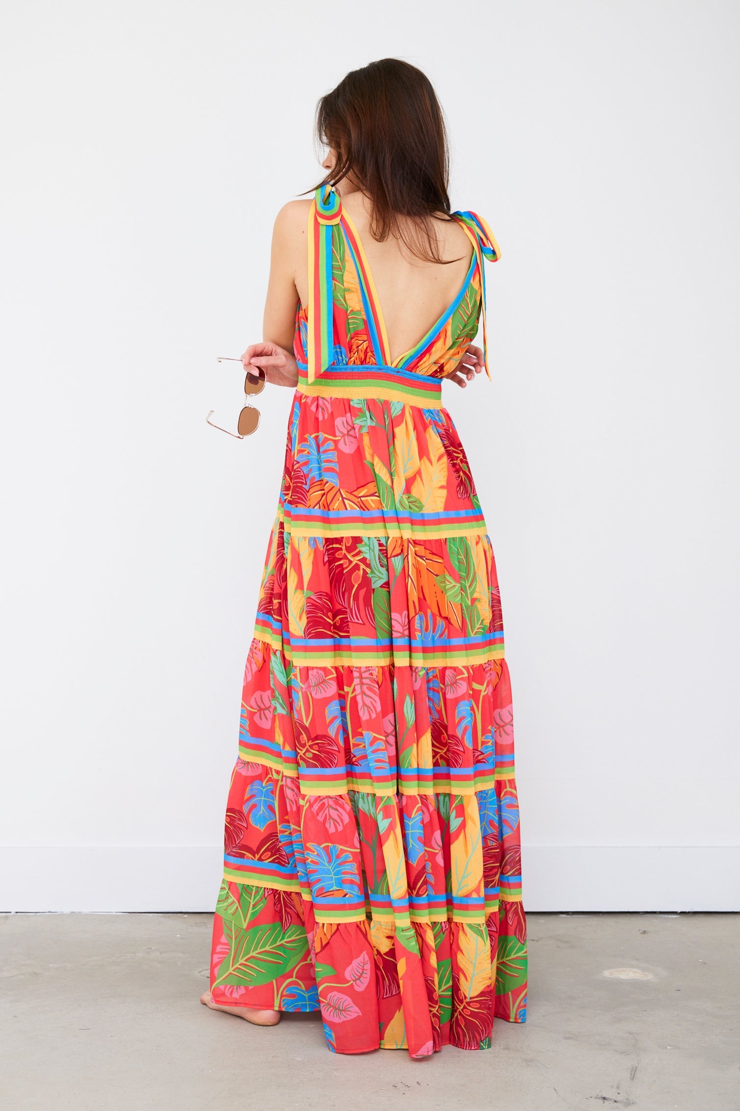 SALE - Arron Printed V-neck Maxi Dress