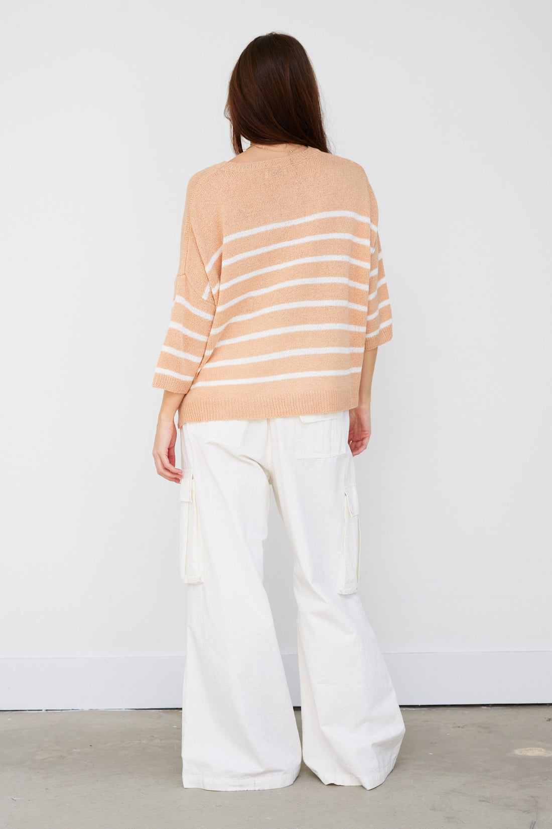 SALE - Kay Striped Short Sleeve Sweater