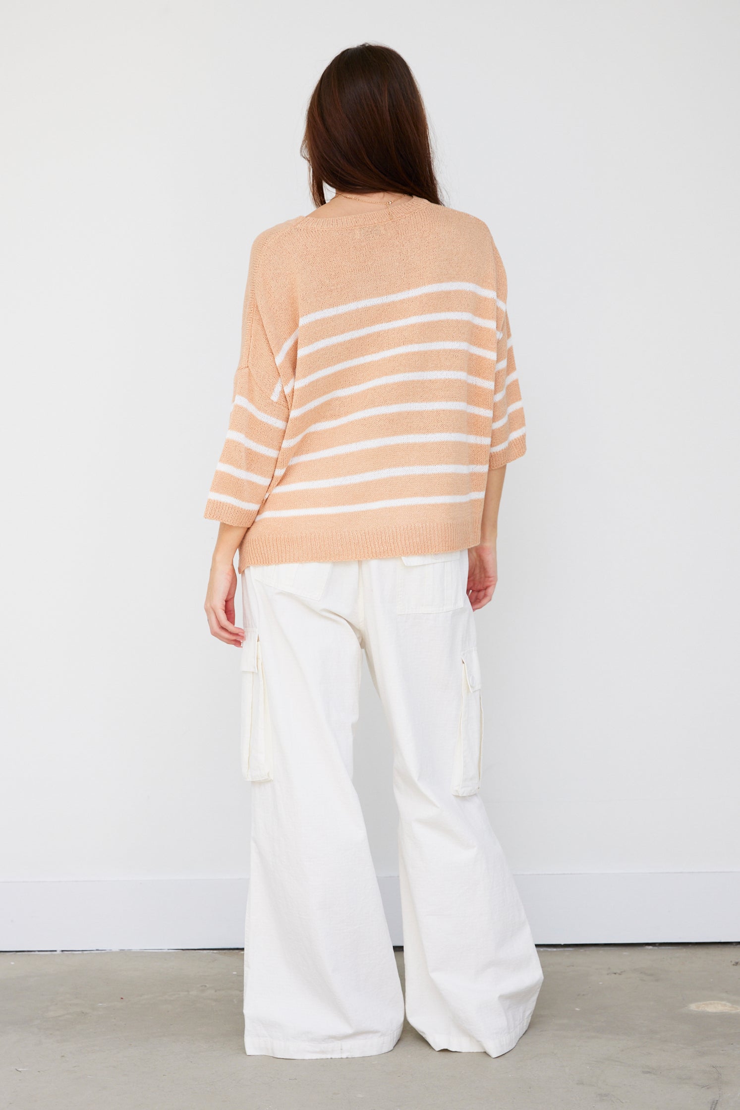 SALE - Kay Striped Short Sleeve Sweater