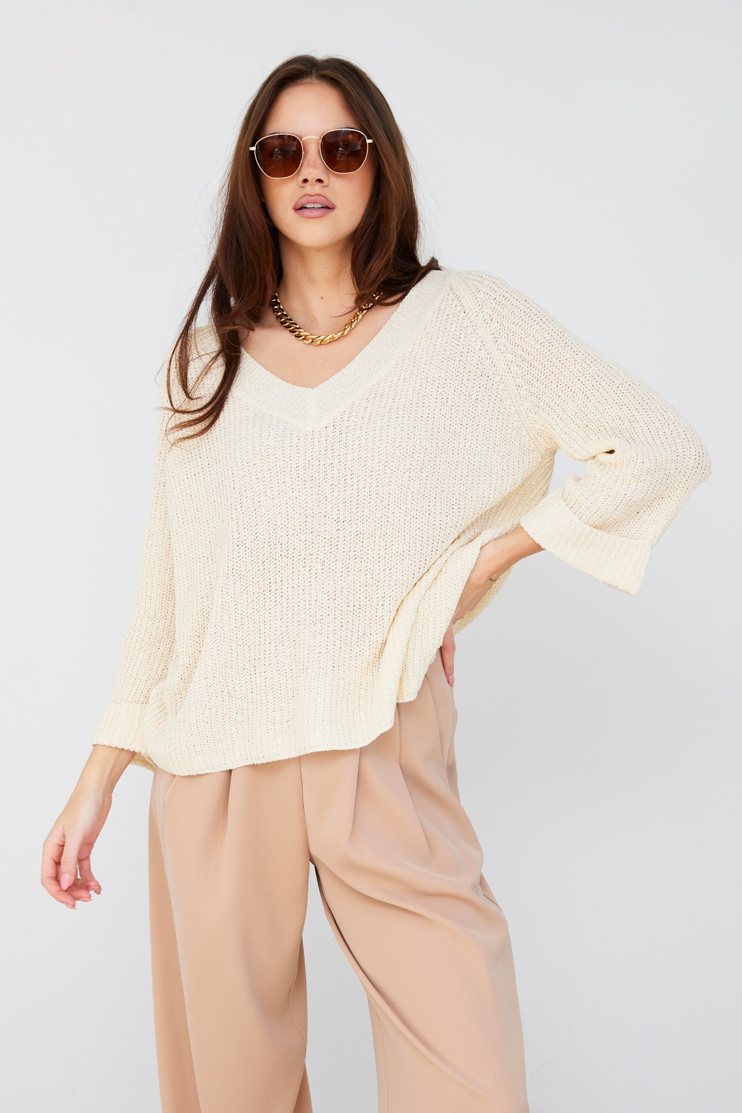 SALE - Carlos Lightweight V Neck Sweater
