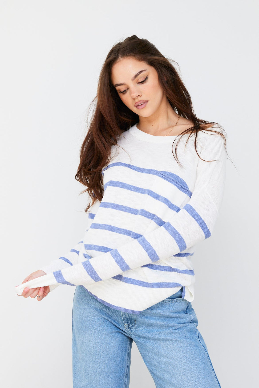 Helen Striped Pocket Sweater