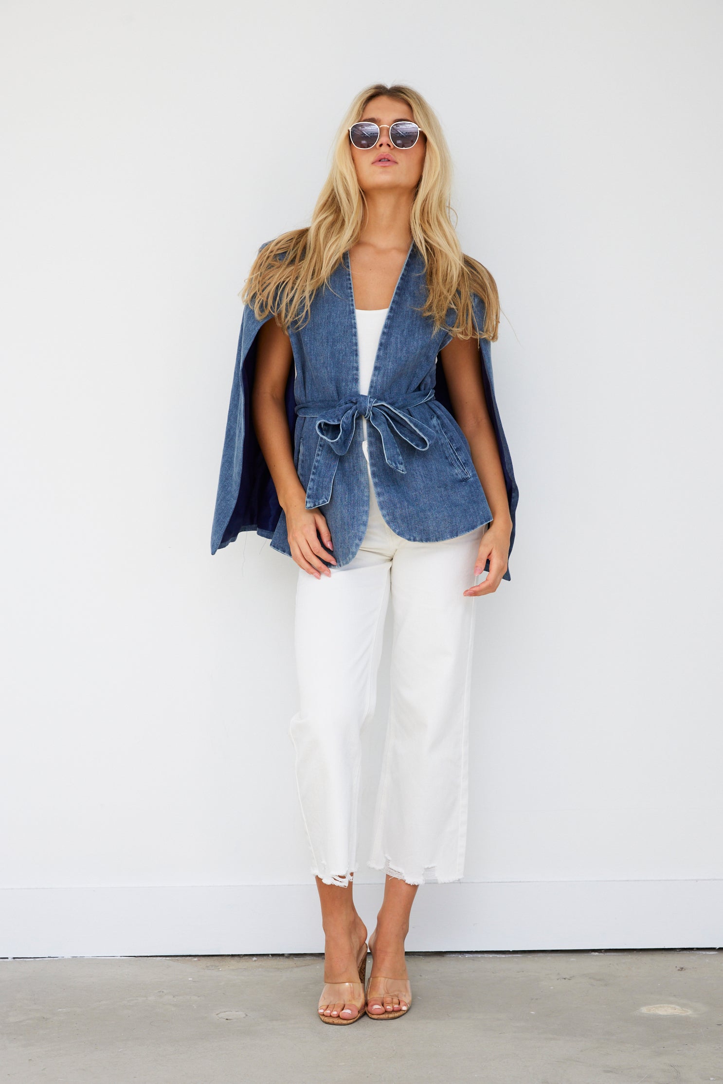 SALE - Simon Denim Cape Blazer