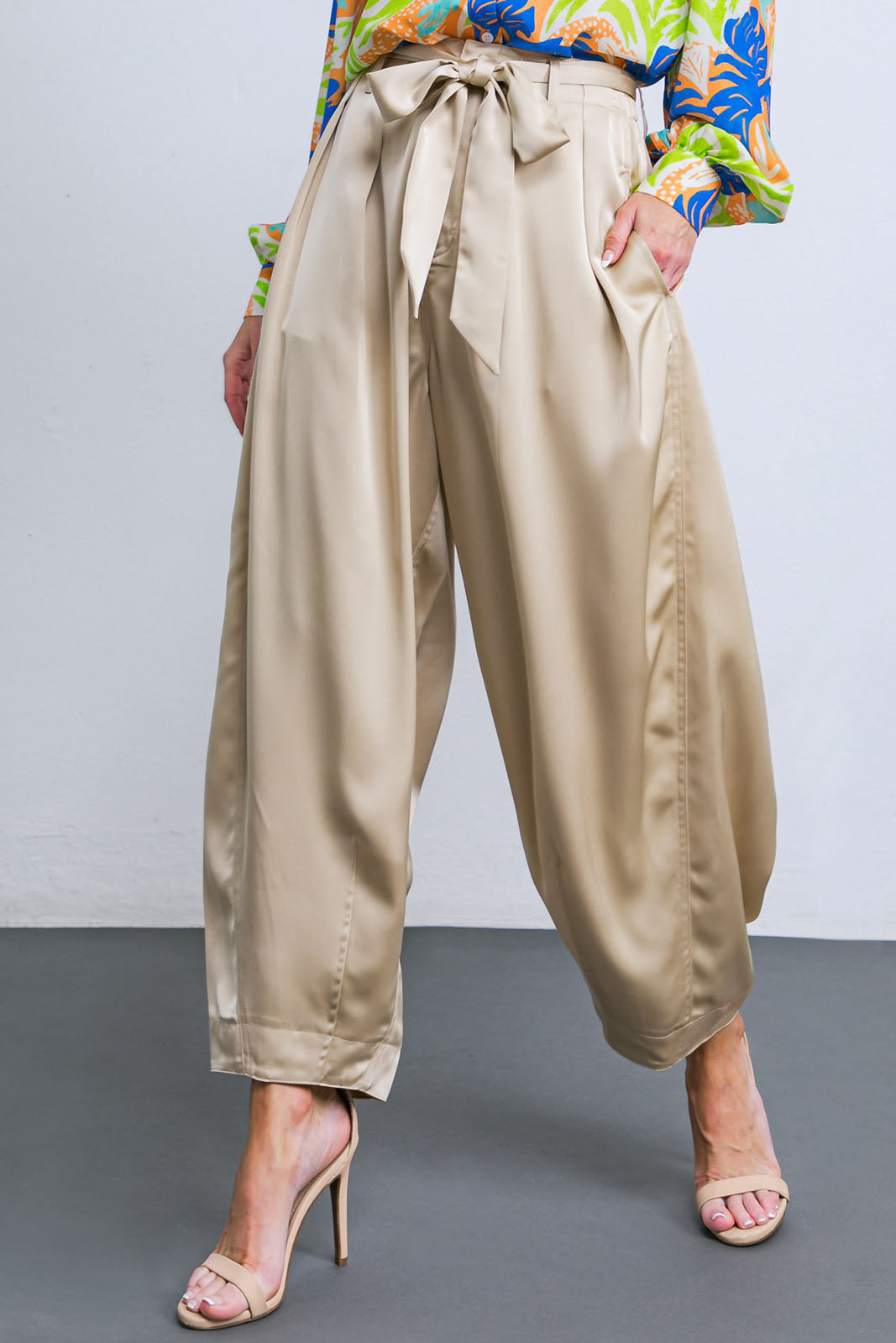 SALE - Gentry Satin Drawstring Pant