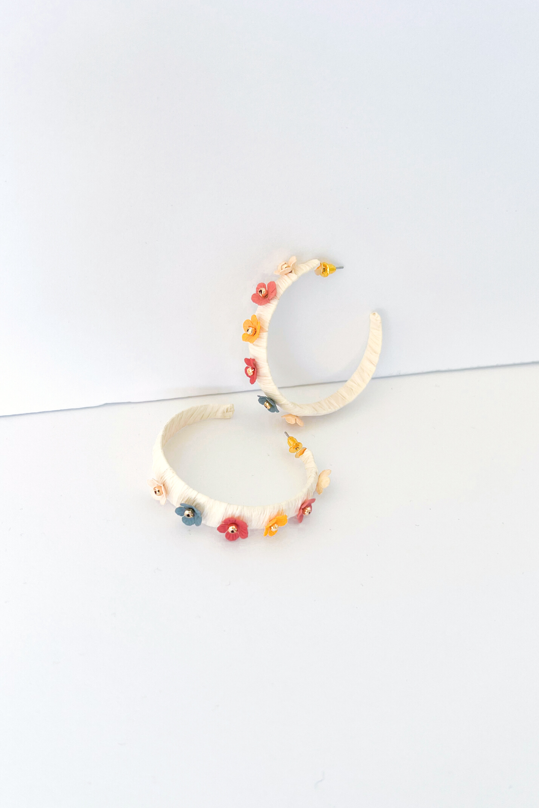 SALE - Emilie Raffia Wrapped Hoop Earrings