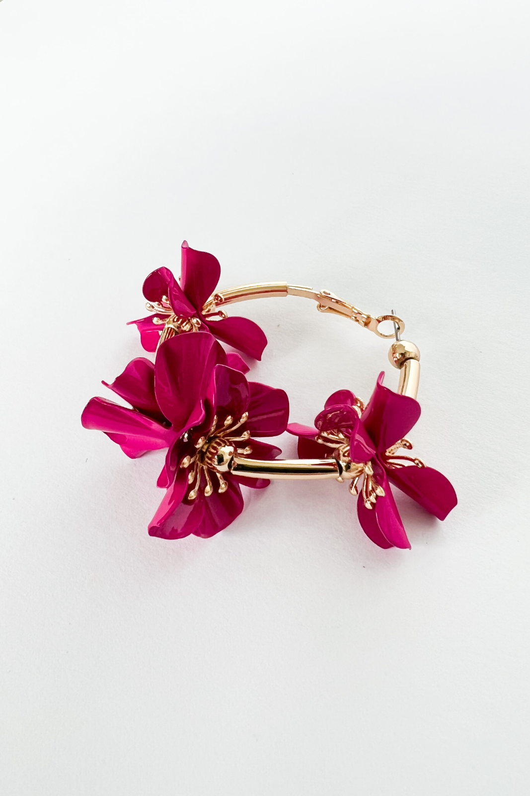 SALE - Livvy Flower Accent Hoop Earrings