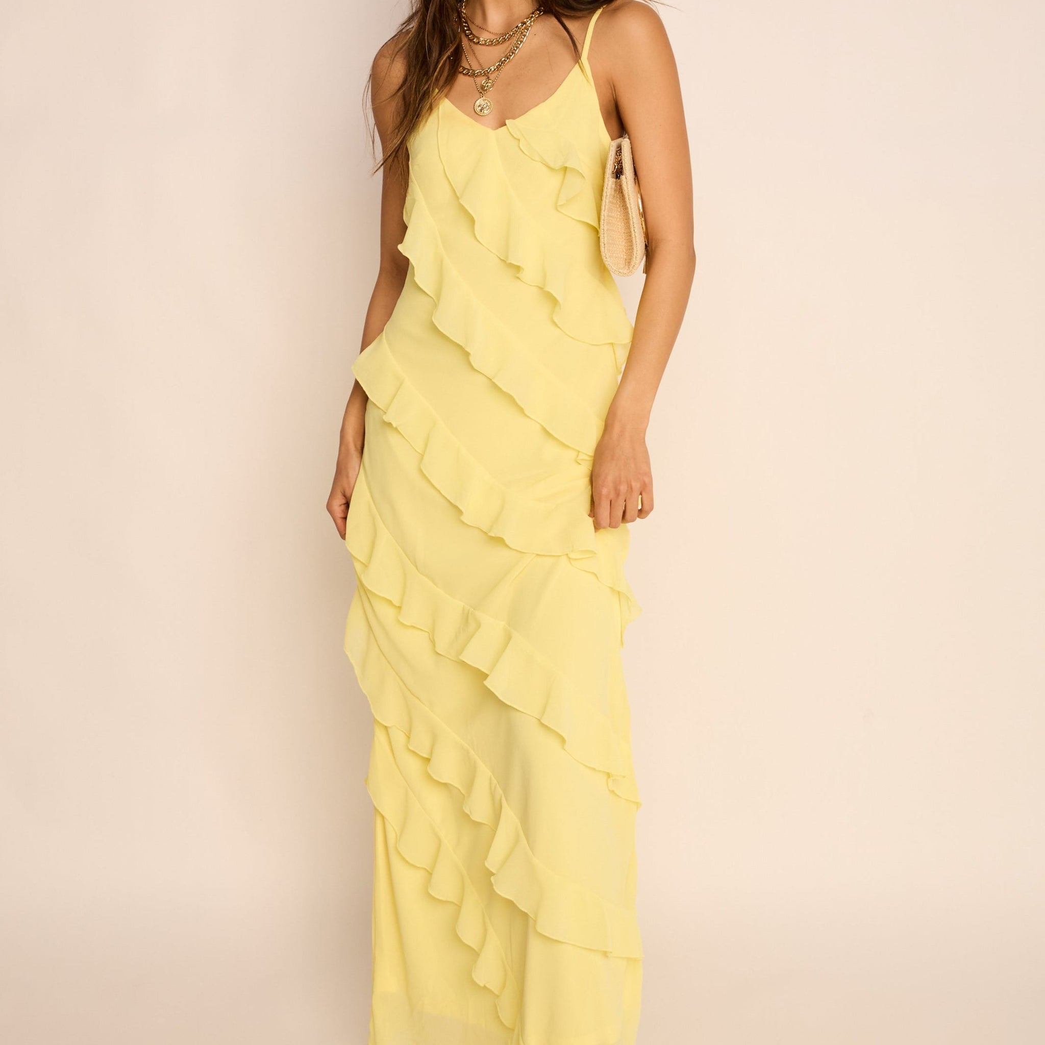 Nina Ruffle Tiered Maxi Dress