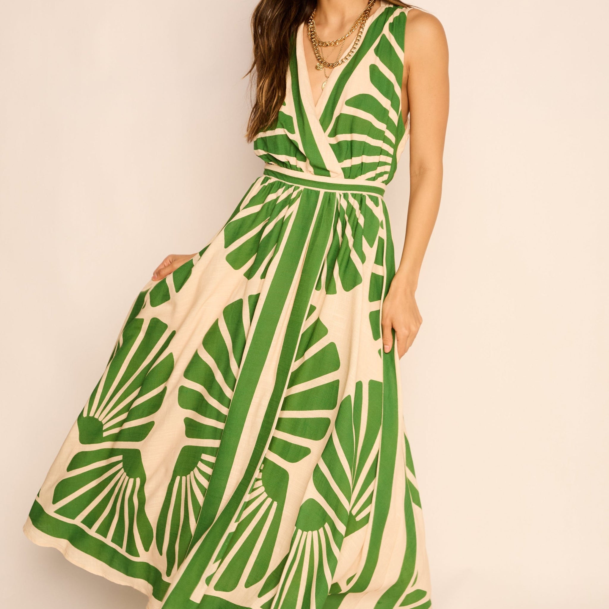 Thalia Pattern Midi Dress