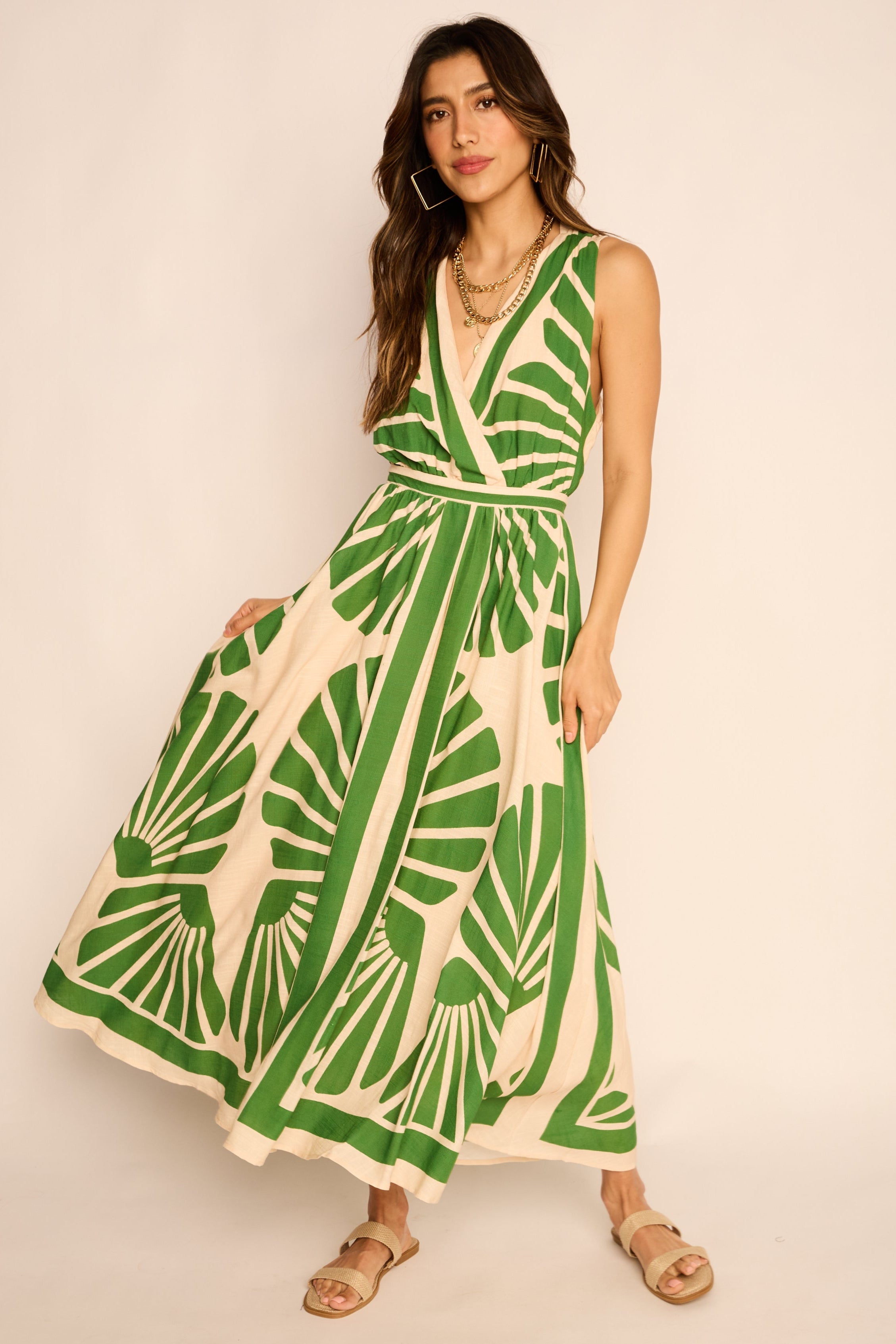 Thalia Pattern Midi Dress