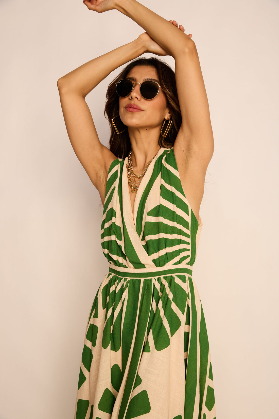 Thalia Pattern Midi Dress