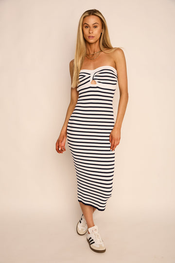 Sydney Striped Ribbed Knit Dress
