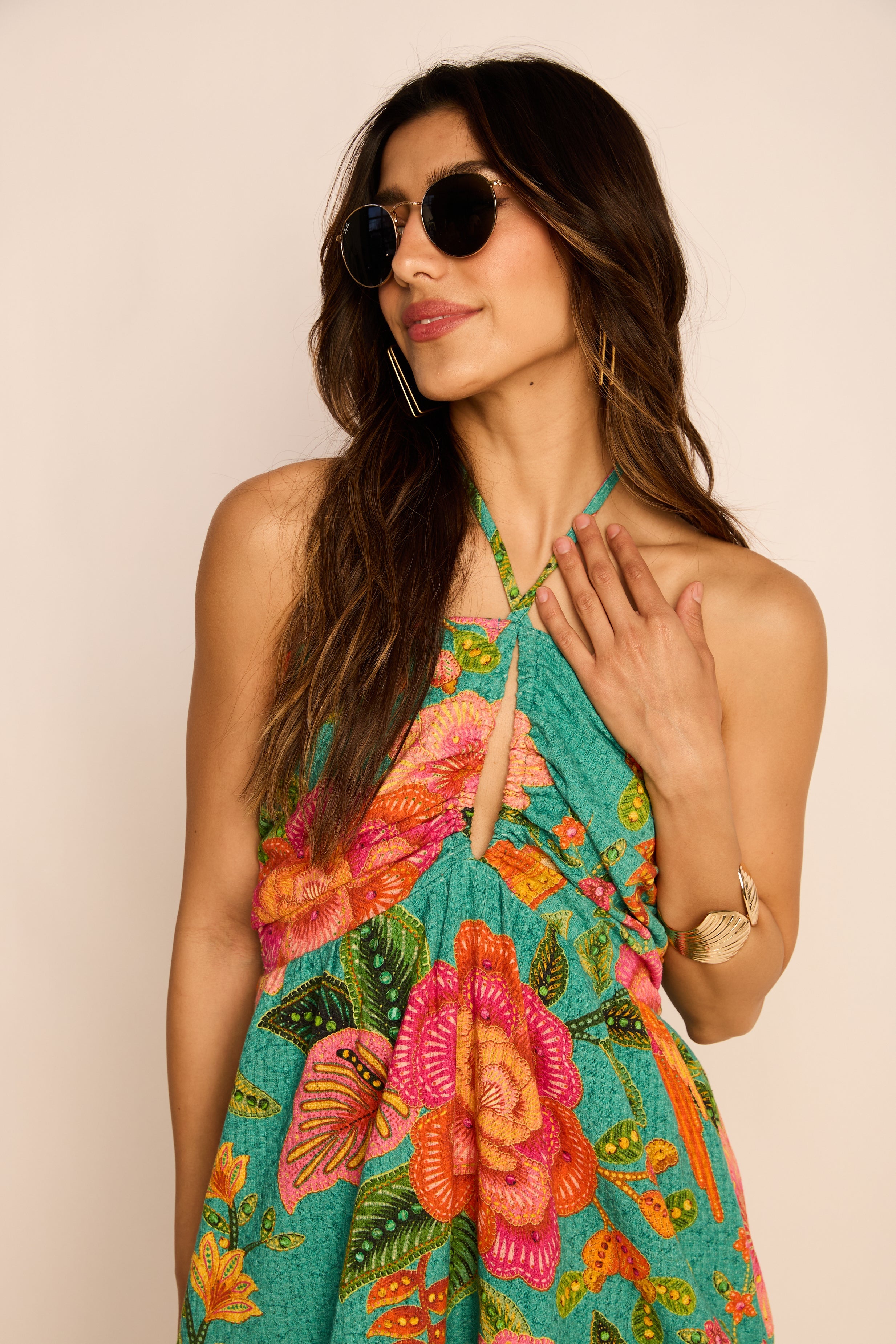 Blair Printed Halter Midi Dress