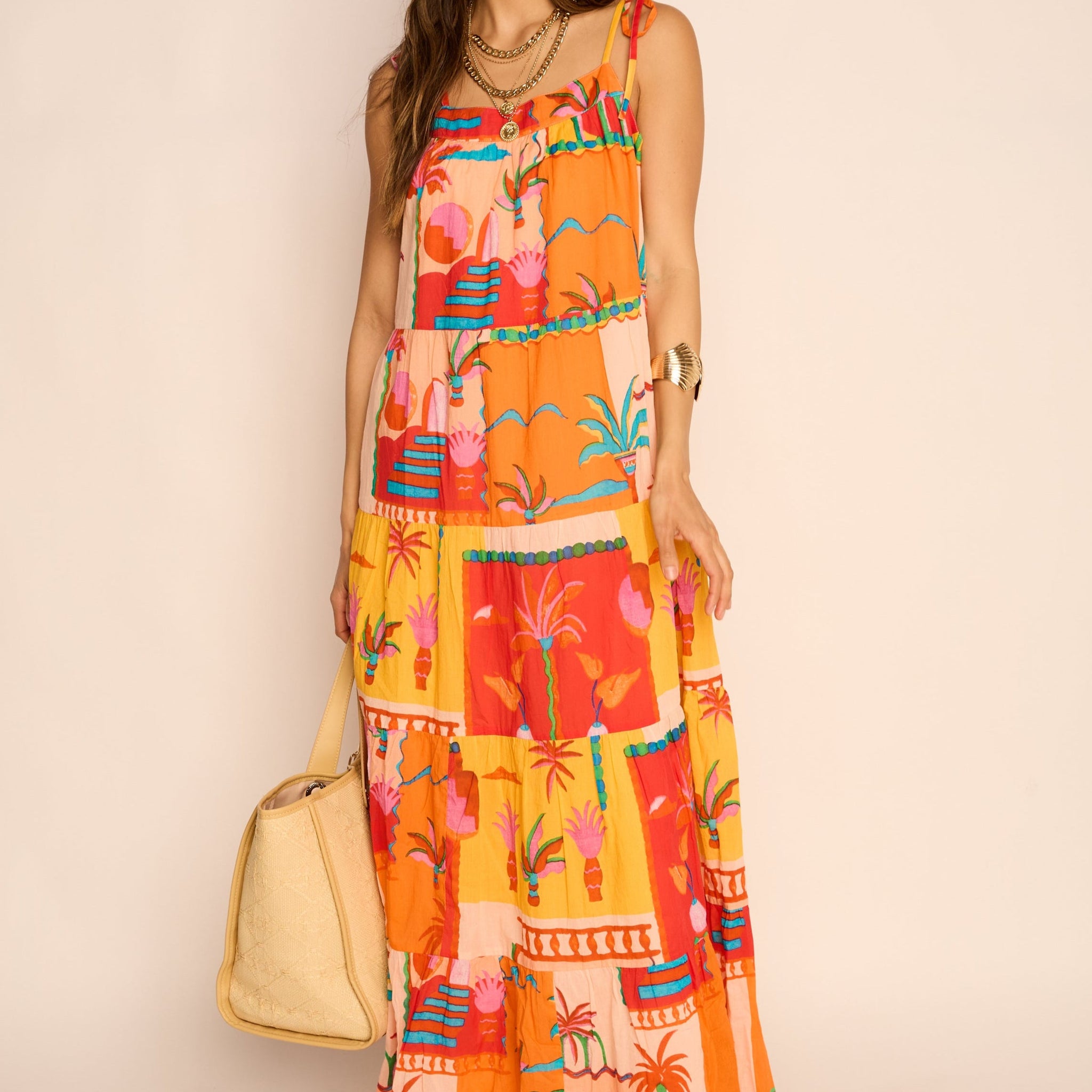 Gwen Printed Tiered Maxi Dress
