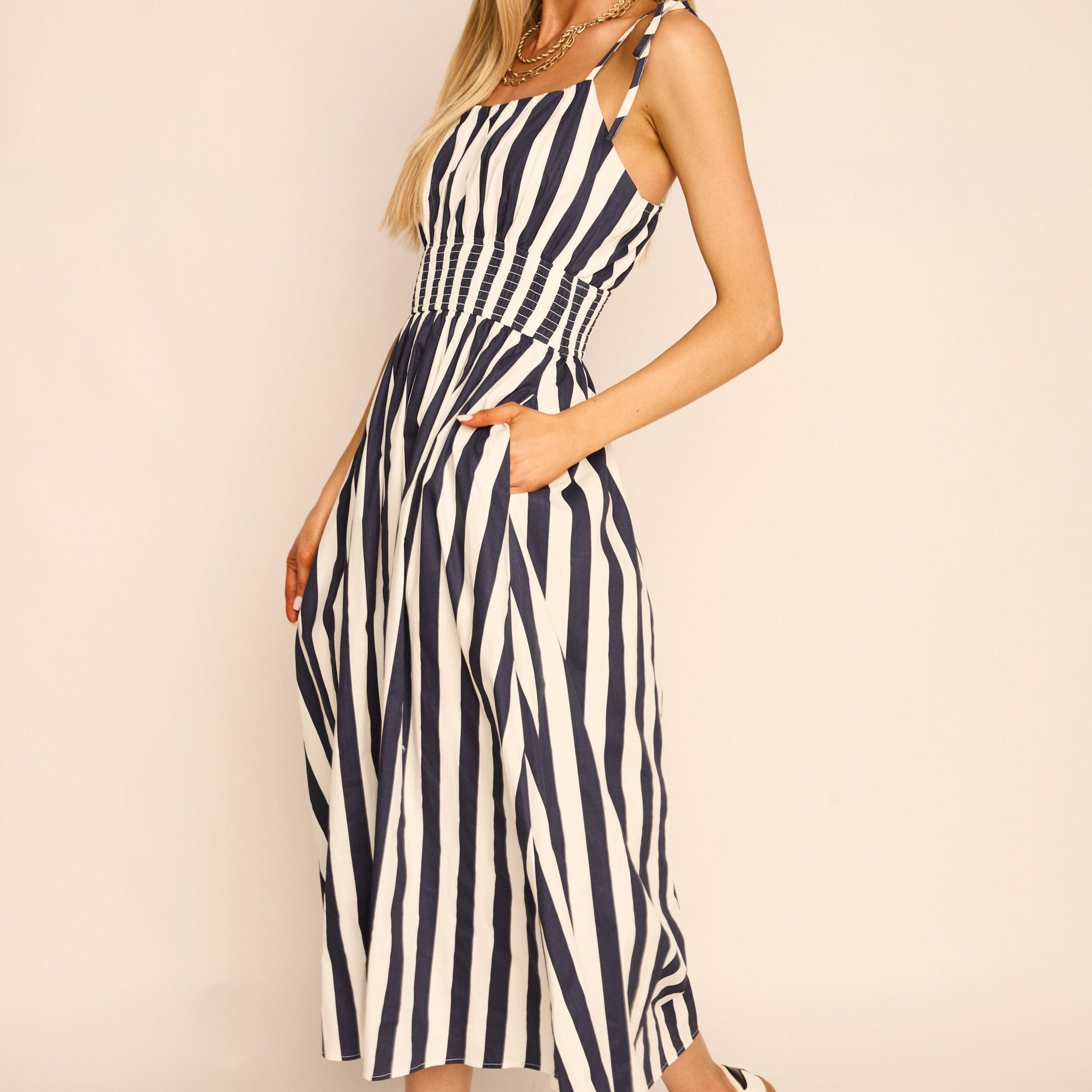 Bennet Striped Midi Dress