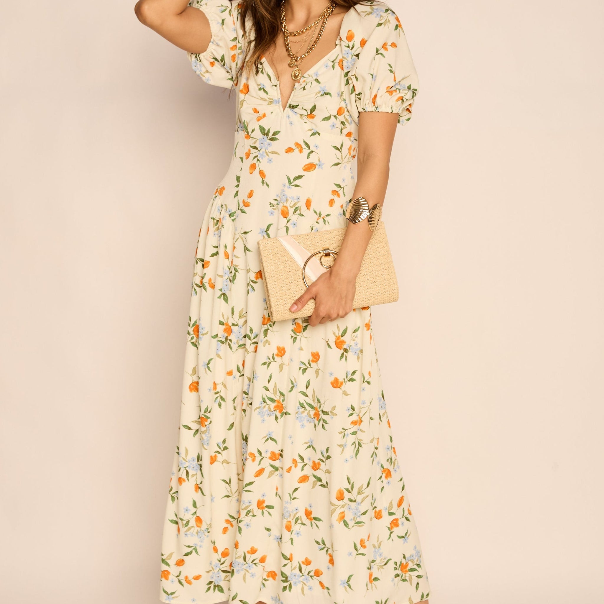 Olivia Puff Sleeve Maxi Dress