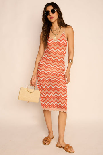 Selena Chevron Knit Cover-Up Dress