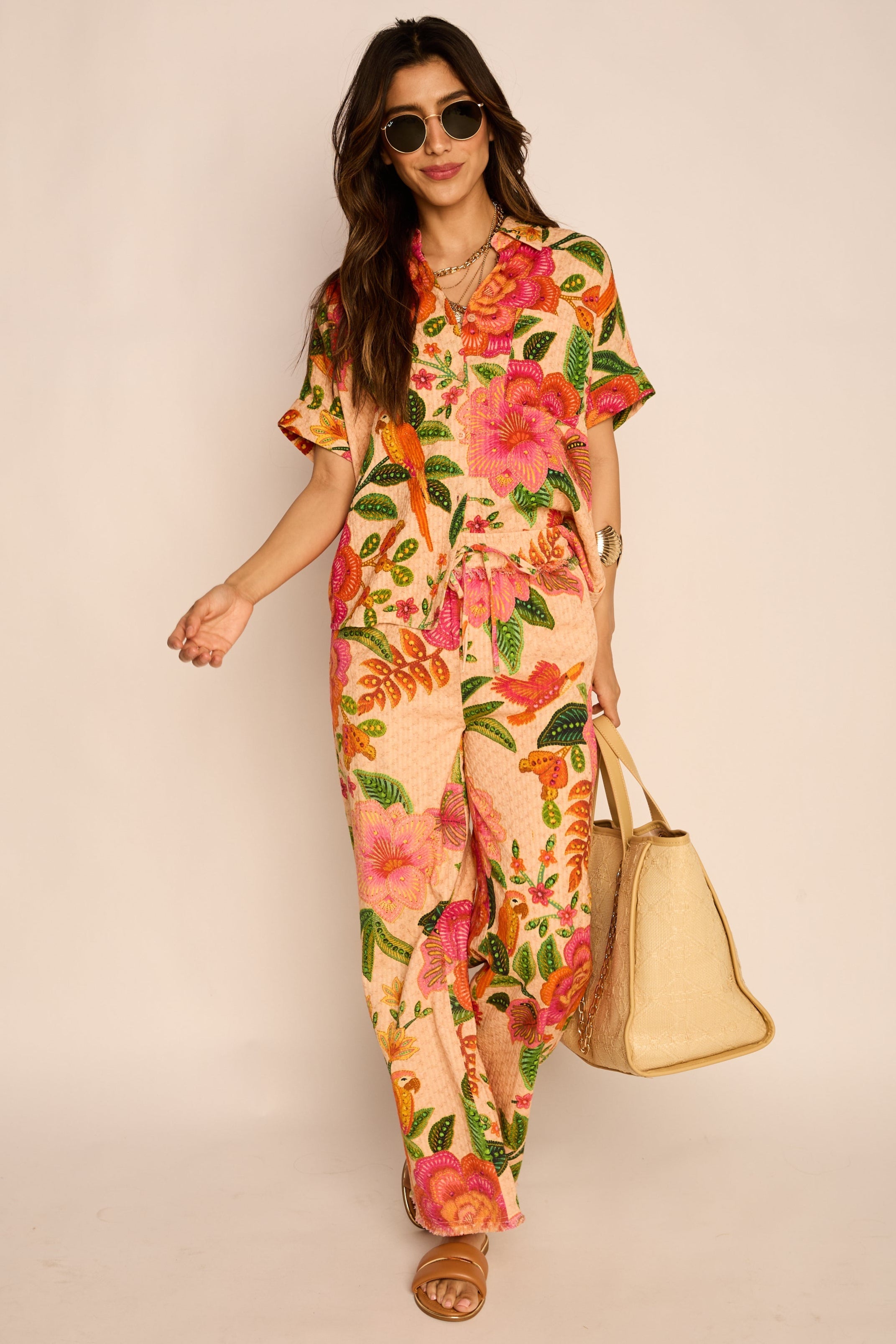 Chloe Tropical Button Up