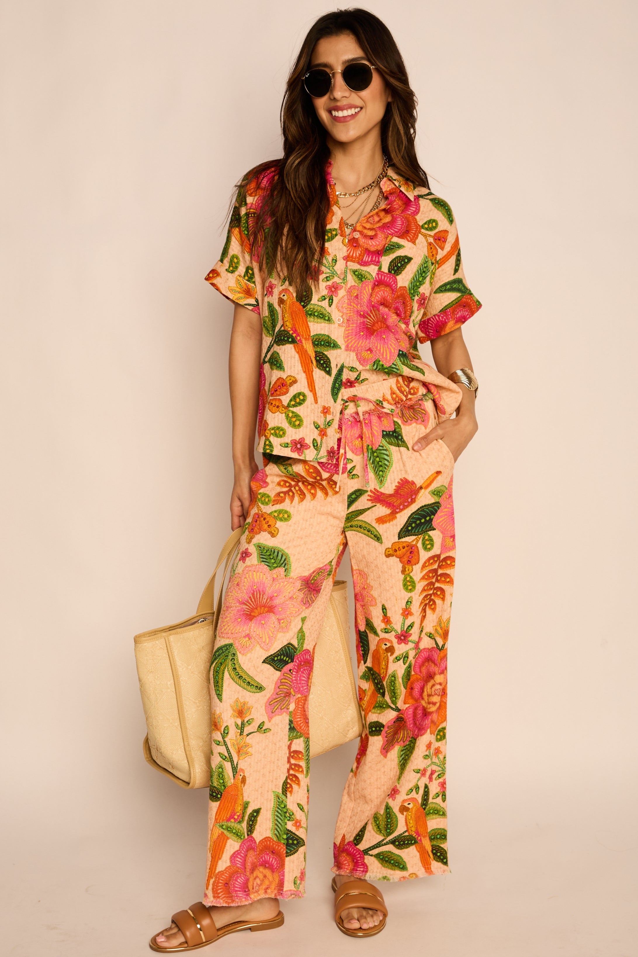 Chloe Tropical Button Up