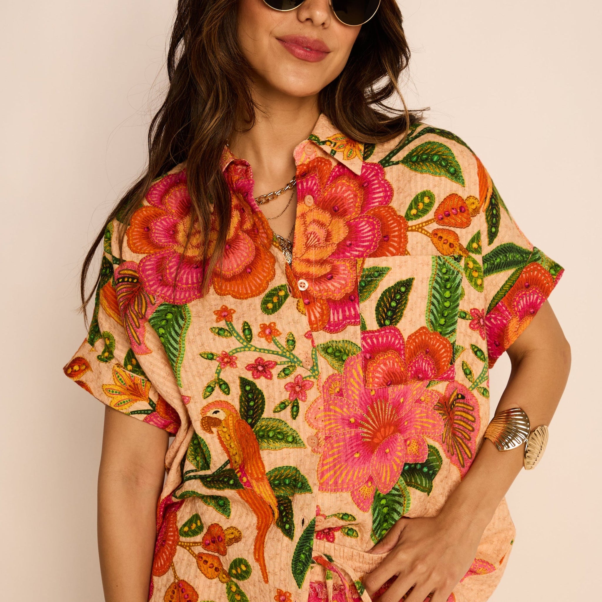Chloe Tropical Button Up