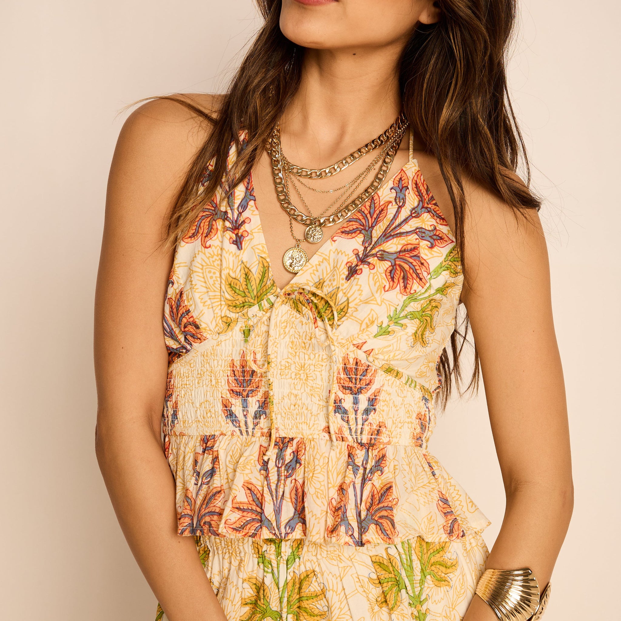 Jaci Printed Peplum Top