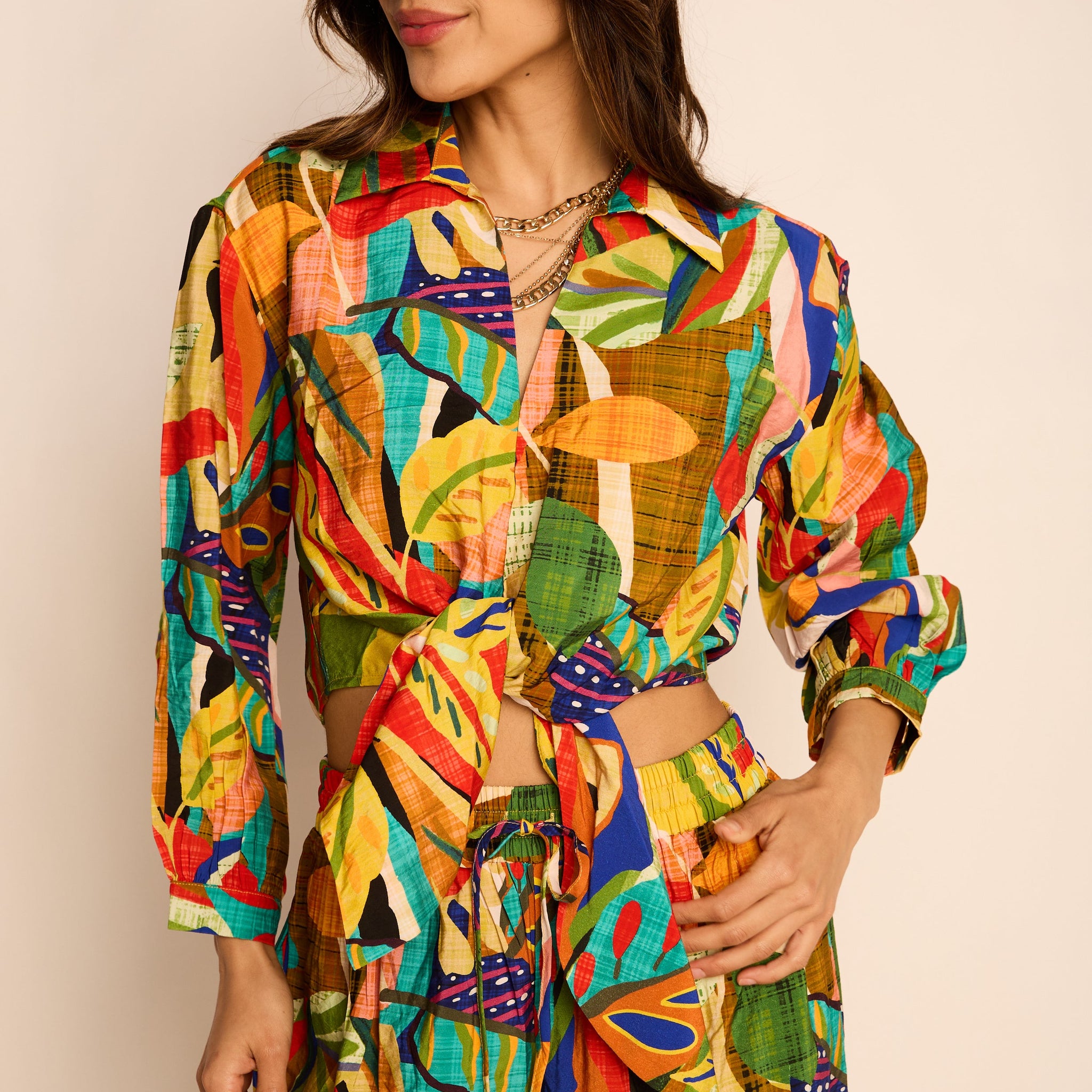 SALE - Jalen Printed Collared Top