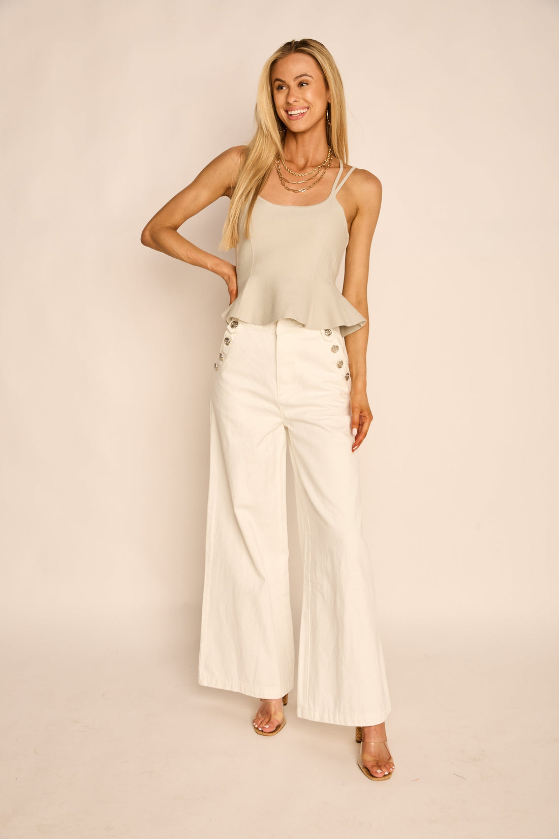 Carly Peplum Knit Tank