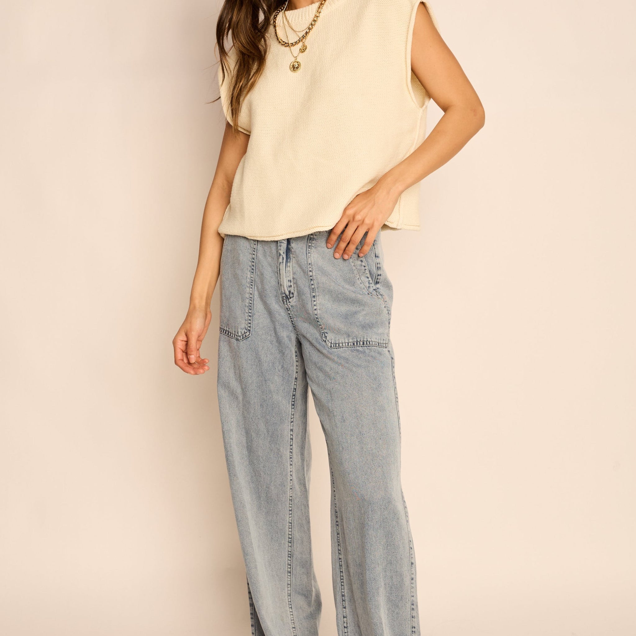 Lucy Loose Sweater Vest Top