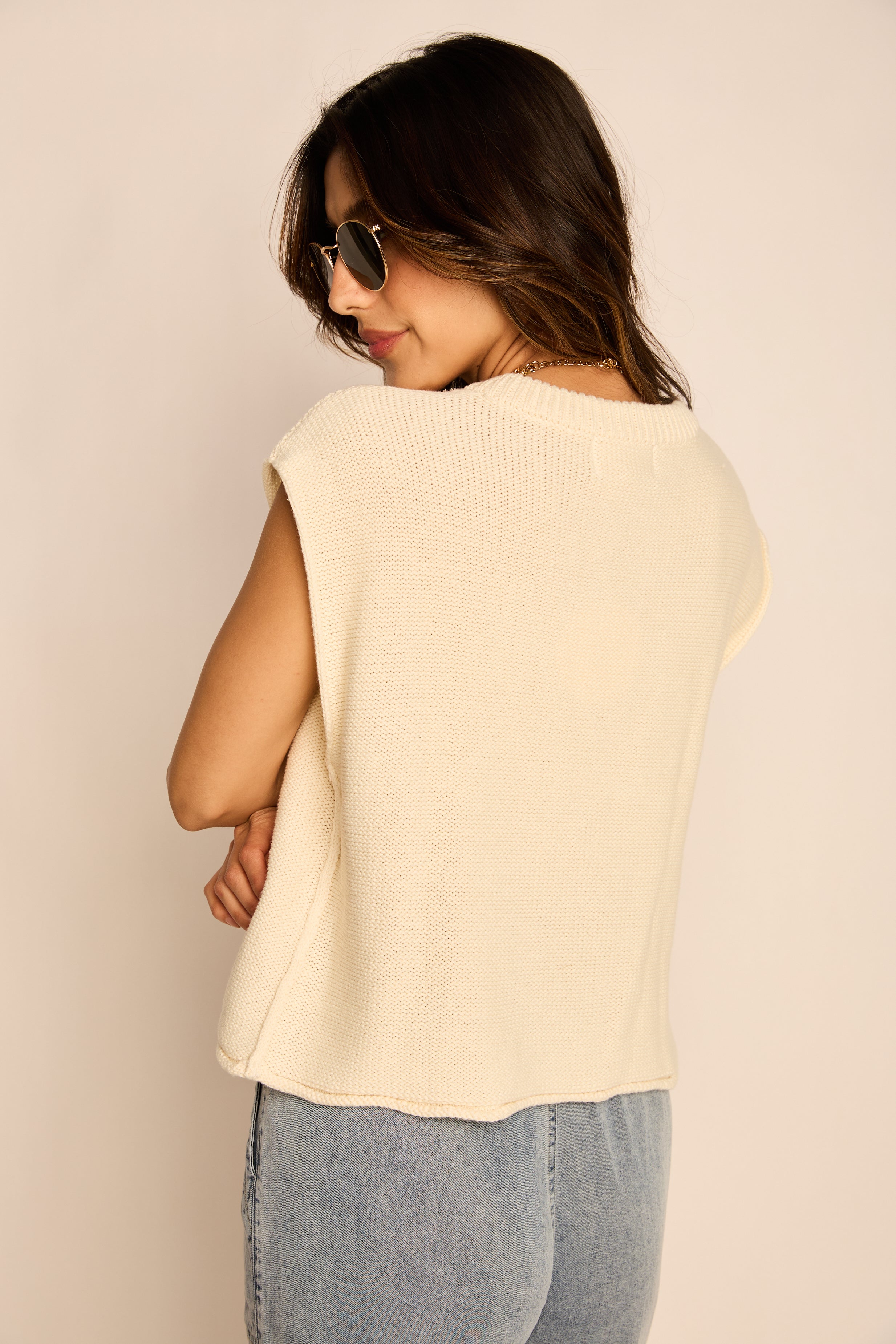 Lucy Loose Sweater Vest Top
