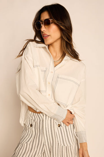 Kaia Structured Open Back Blouse
