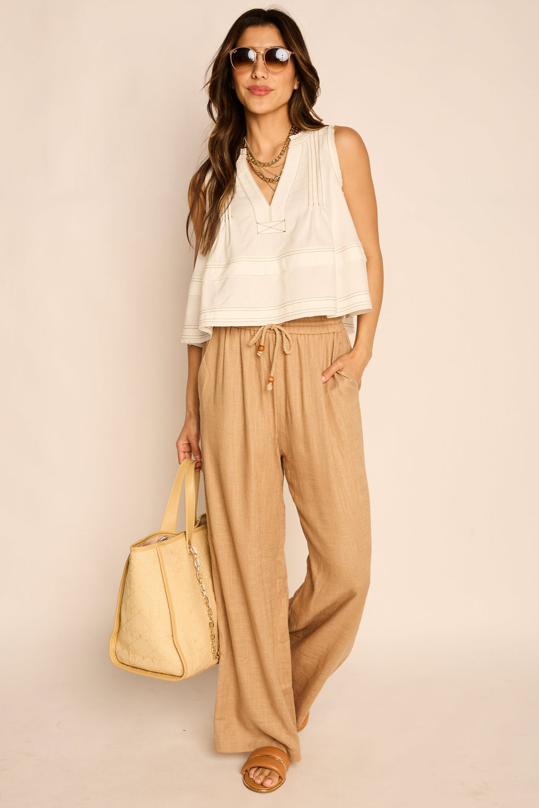 Jen Exposed Stitching Tank