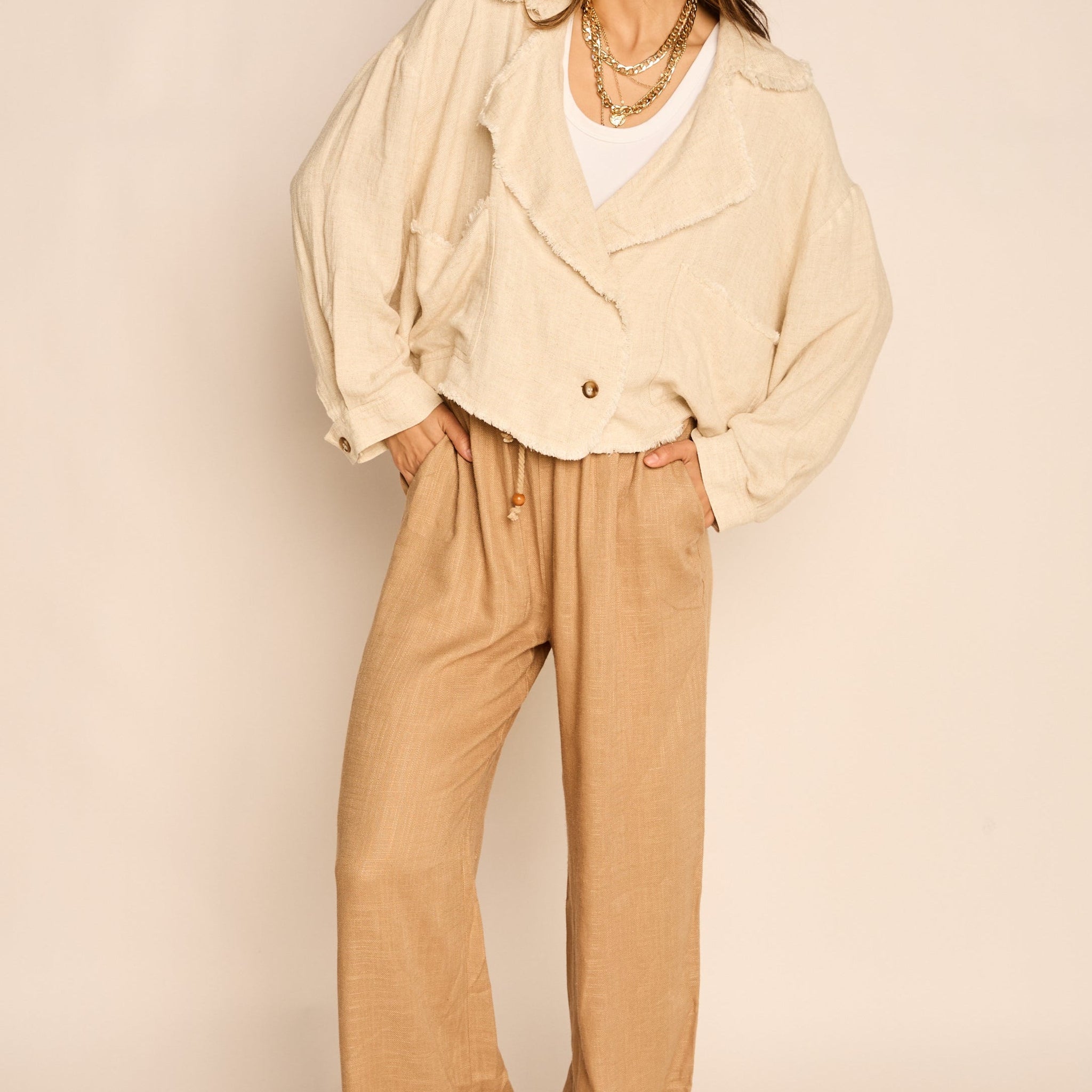 Ginny Frayed Cropped Blazer
