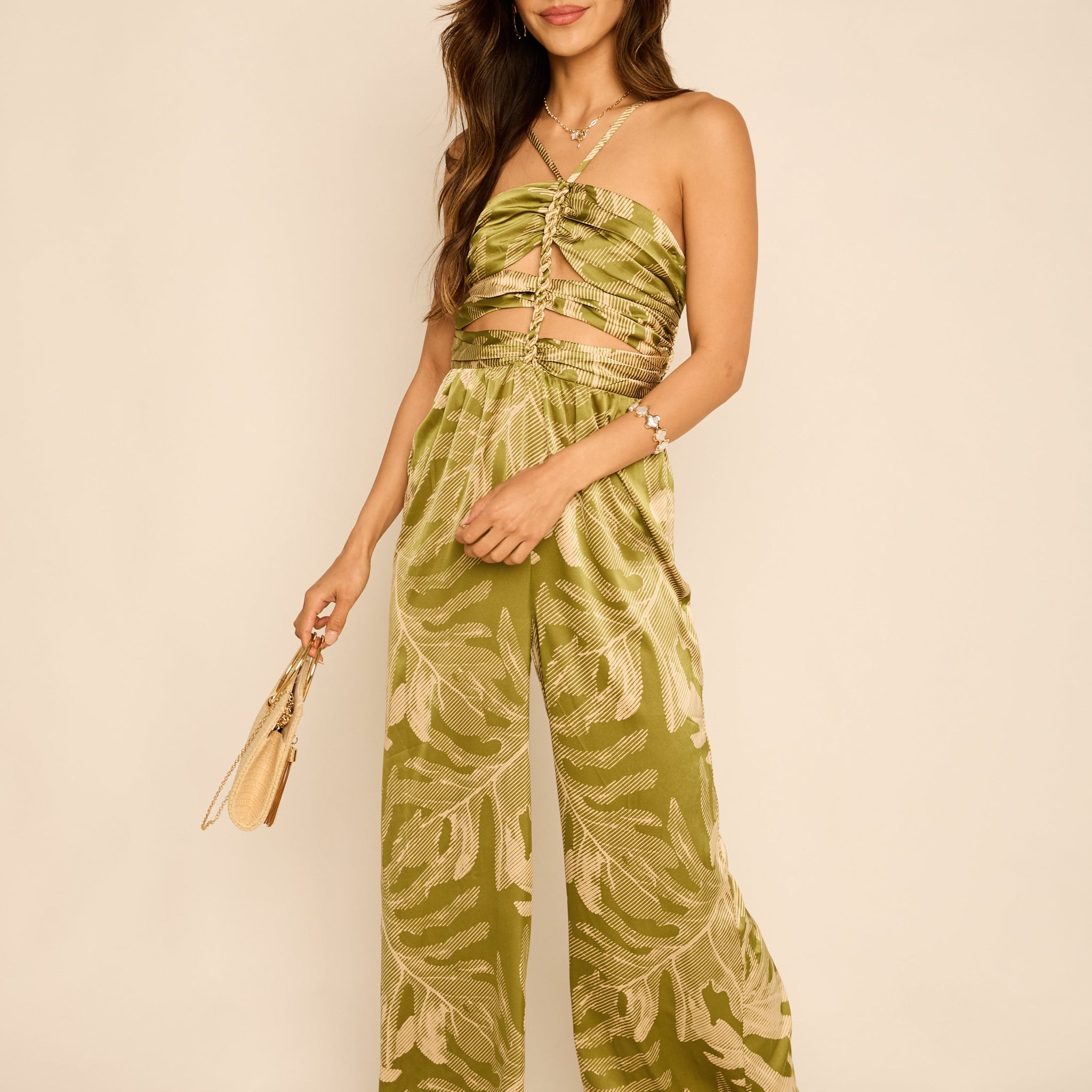 Aria Braid Detail Wide Leg Jumpsuit