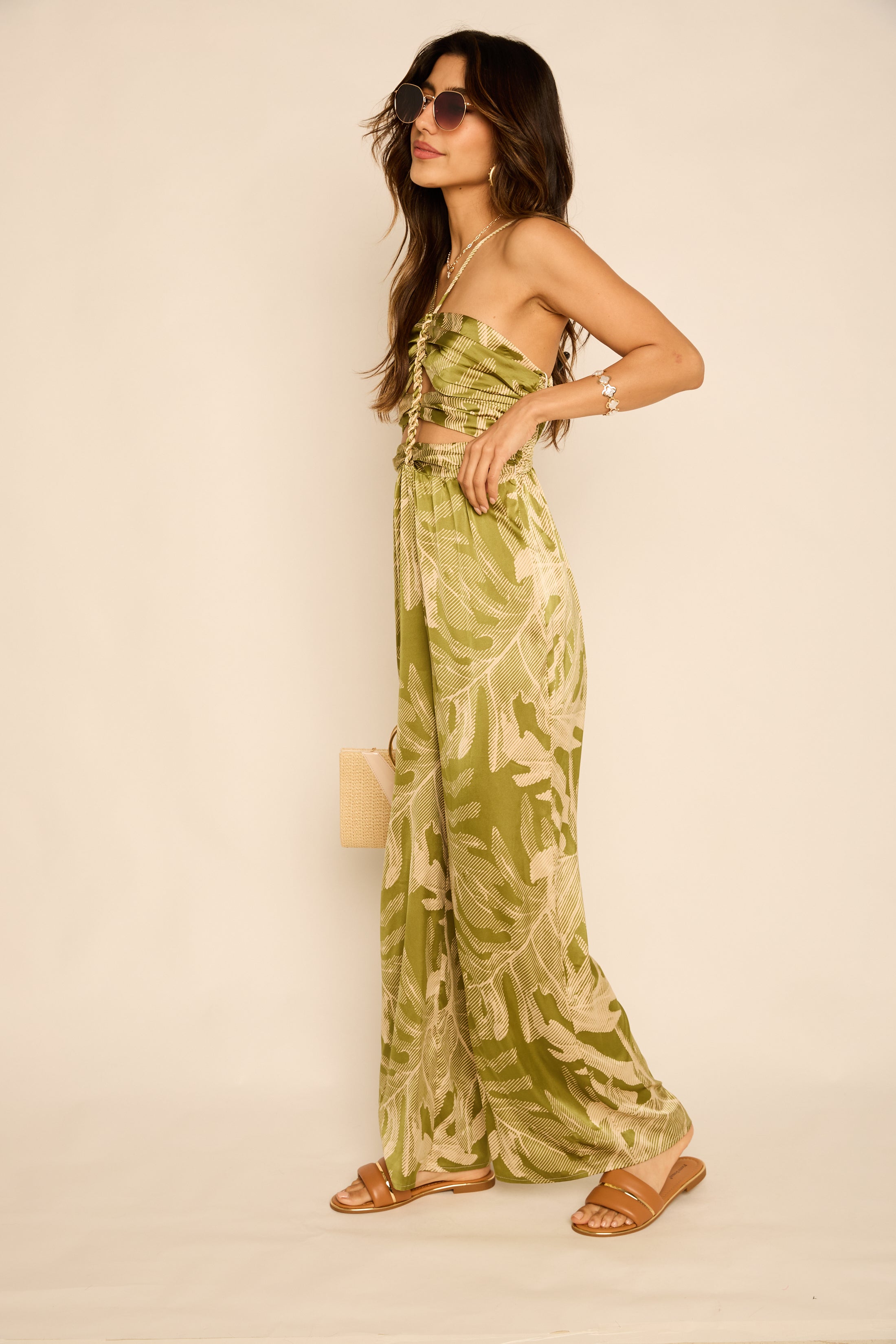 Aria Braid Detail Wide Leg Jumpsuit