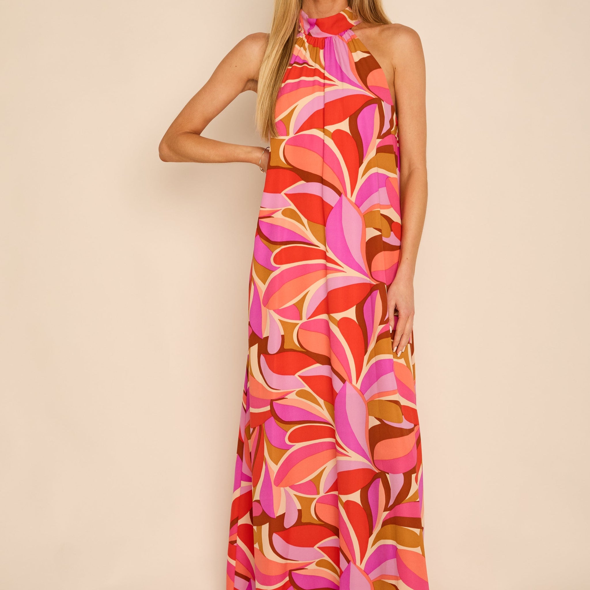 Bella Abstract Floral Maxi Dress