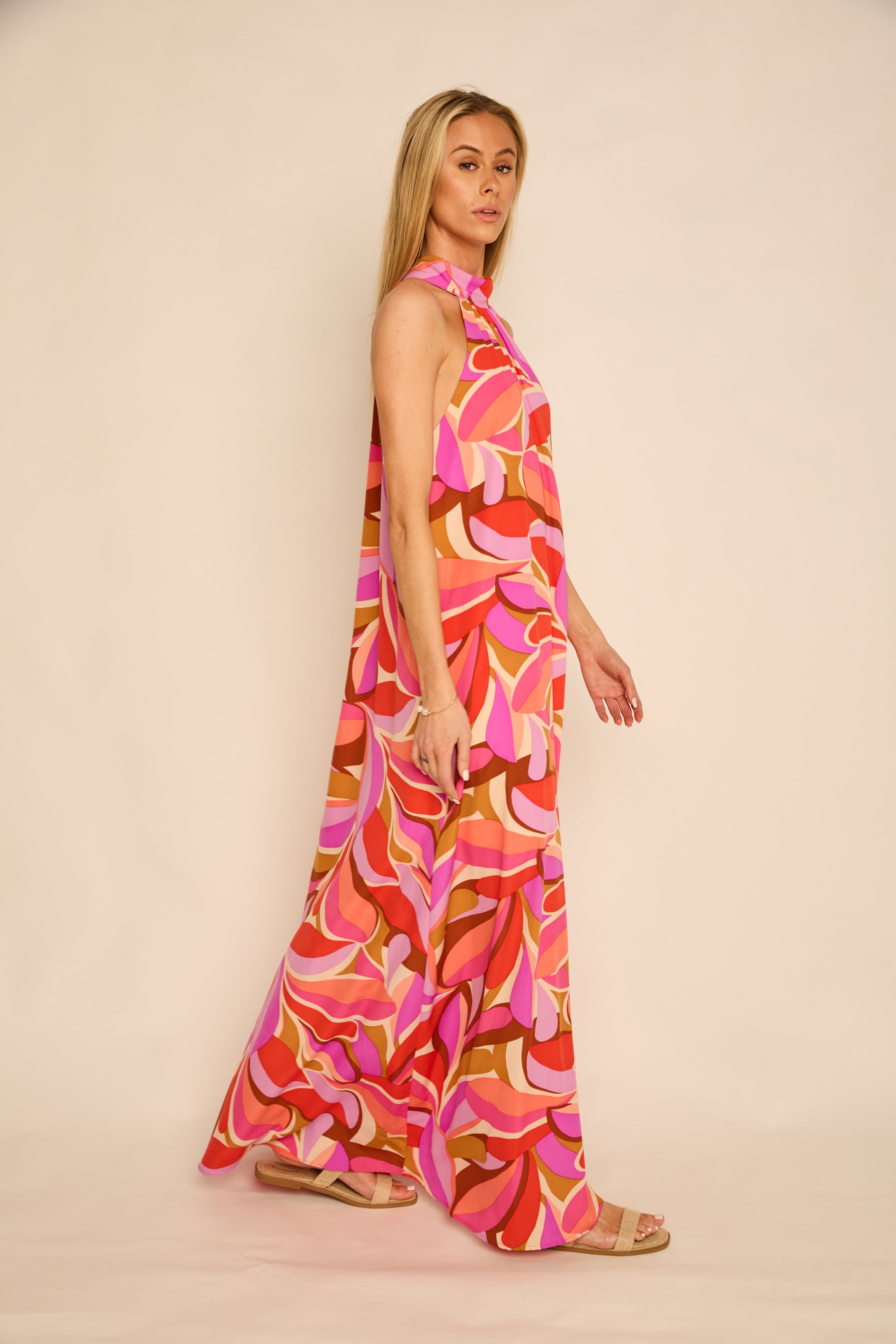 Bella Abstract Floral Maxi Dress