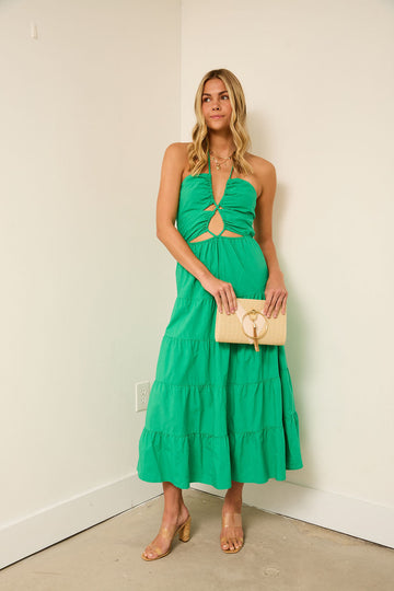 Jensy Tie Front Maxi Dress