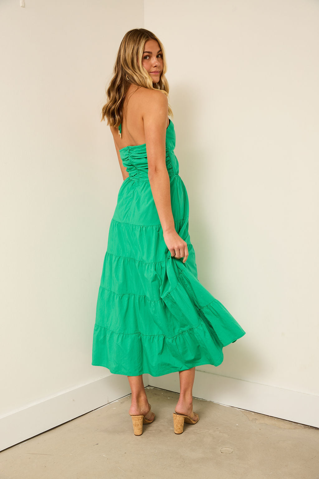 Jensy Tie Front Maxi Dress